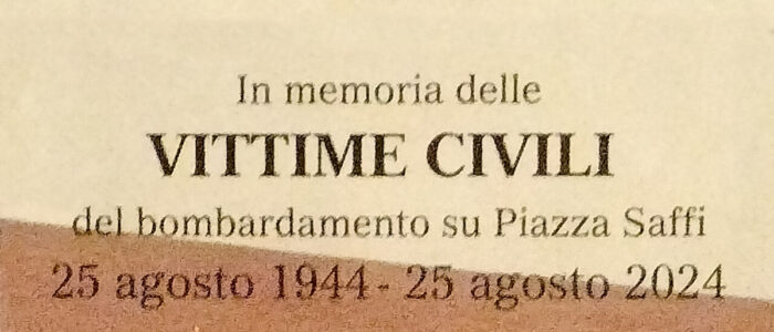 LE EPIGRAFI DELLE VITTIME CIVILI DEL BOMBARDAMENTO DEL 25 AGOSTO 1944